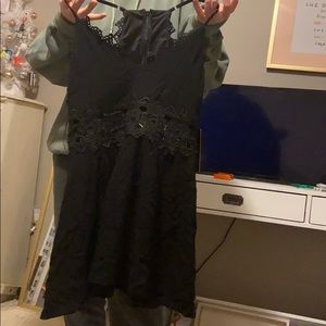 black lace lulus dress with adjustable straps